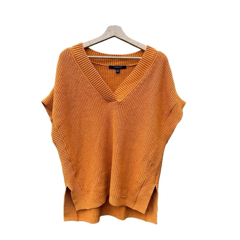 Marc New York women's size large burnt orange knit sweater vest